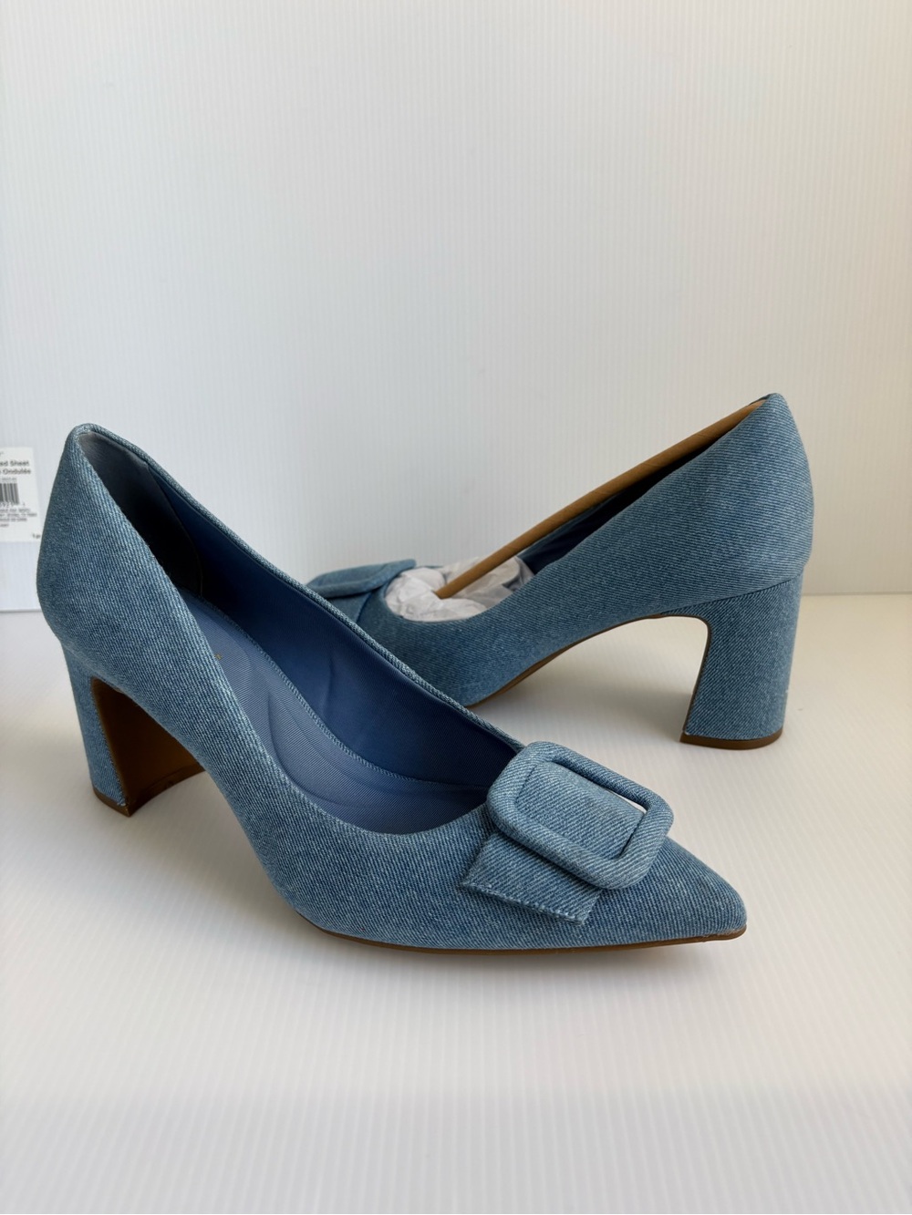 Anne Klein Blue Denim Pointed-Toe Buckle Pumps - Women's Heels Size 9 New - Picture 8 of 12